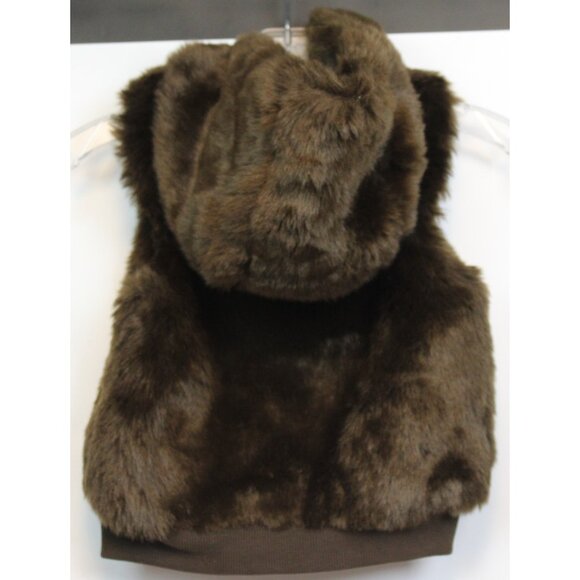 NWT 2008 Gymboree Winter Snowflake Brown Faux Fur Sleeves Jacket Vest Hood Zip S - Picture 4 of 11